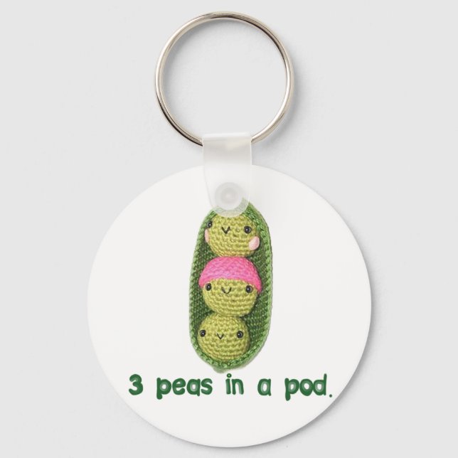 3 Peas in a Pod Keychain (Front)