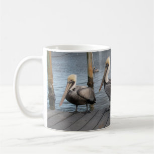 3 Pelicans in a row Coffee Mug