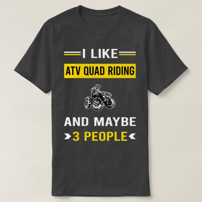 3 People ATV Quad Riding T-Shirt (Design Front)