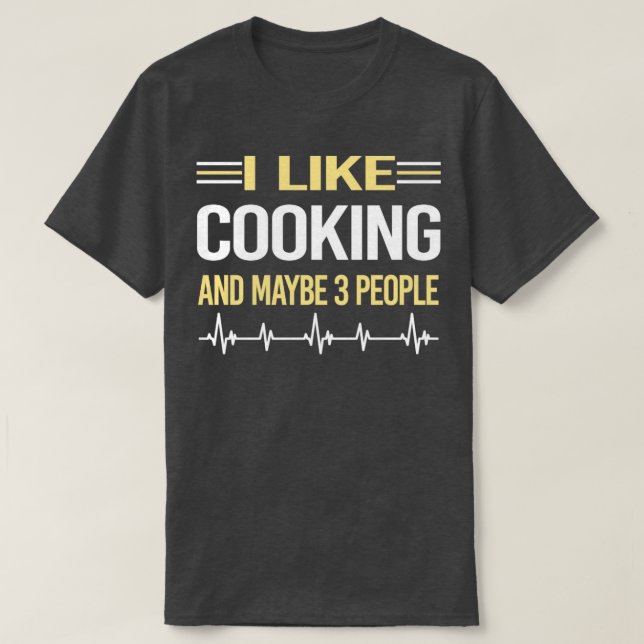 3 People Cooking  T-Shirt (Design Front)