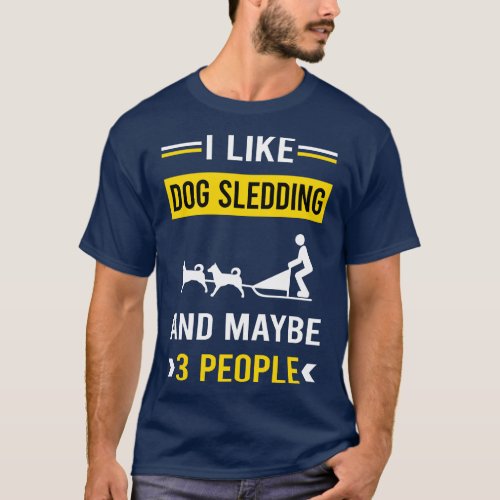 3 People Dog Sledding Sled T_Shirt