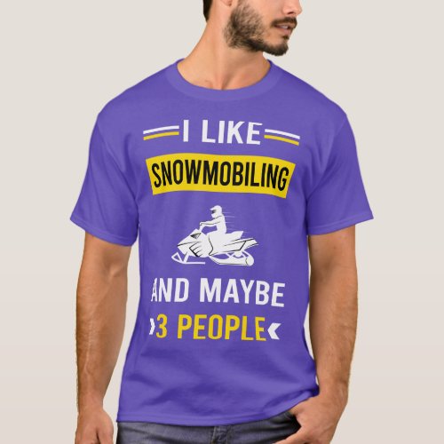 3 People Snowmobiling Snowmobile T_Shirt