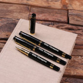 3 Personalized Gold Ballpoint Pens Stationery Gift (Inside)