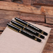 3 Personalized Gold Ballpoint Pens Stationery Gift (Top)