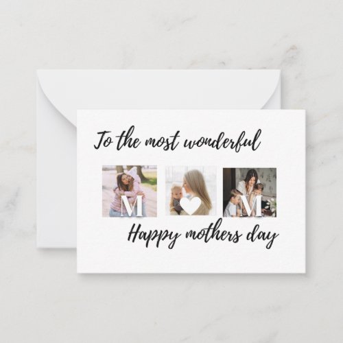  3 Personalized photo Mothers day Card _ Mom