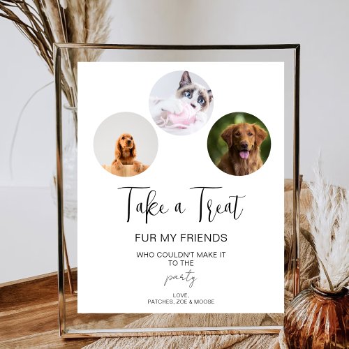 3 Pet Wedding Party Favor Modern Wedding Dog Treat Poster