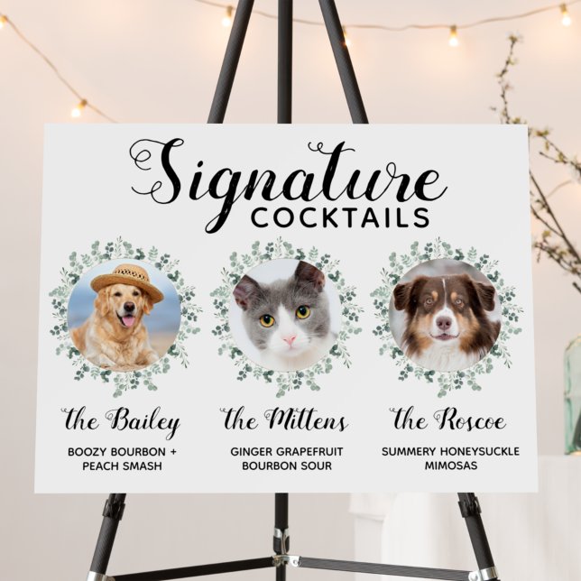 3 Pets Signature Drinks Custom Wedding Bar Sign (Creator Uploaded)