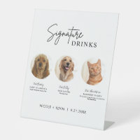 3 Pets Signature Drinks Sign Wedding Bar Sign