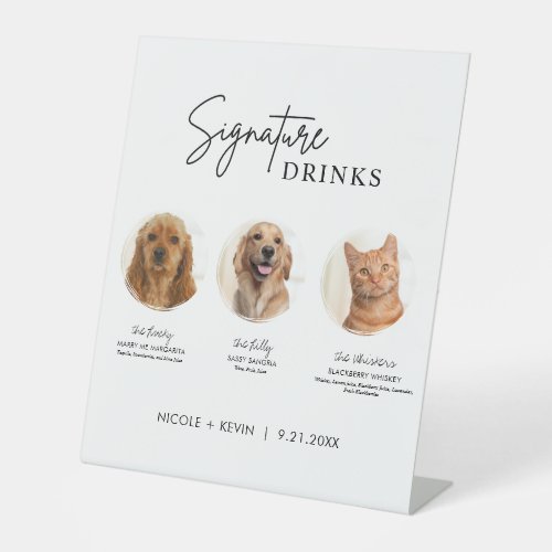 3 Pets Signature Drinks Sign Wedding Bar Sign