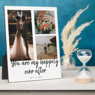3 Photo 1st Wedding Anniversary Collage Quote Plaque