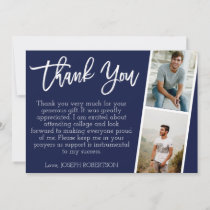 3 Photo (2 1) Script Graduation Thank You Card