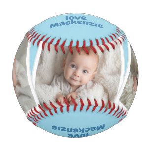 3 Photo and Text Personalized Best Dad Ever Baseball