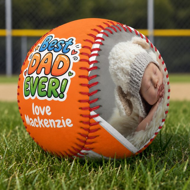 3 Photo and Text Personalized Best Dad Ever Softball (3 Photo and Text Personalized Best Dad Ever Softball
by Ricaso . Father's day gift ideas from child.)