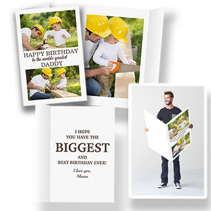 3 Photo Best Daddy Birthday Card