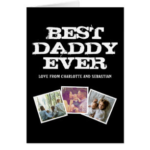 3 Photo Best Daddy Ever Fathers Day Personalized Cards