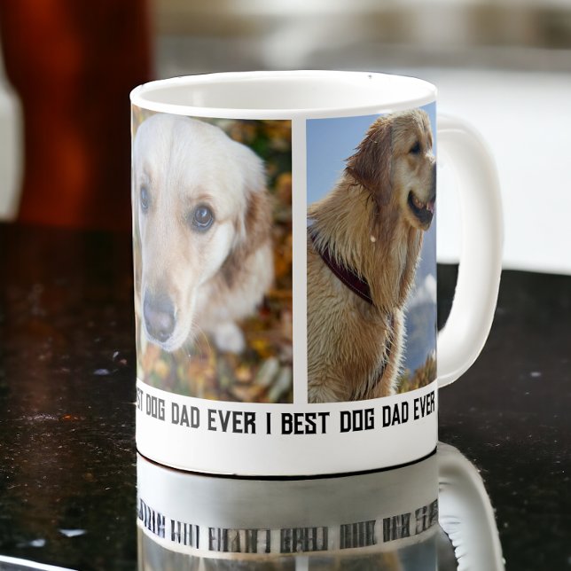 3 Photo Best Dog Dad Ever Coffee Mug (3 Photo Best Dog Dad Ever Coffee Mug from Ricaso. Add photographs and text. Ideal father's day gift)