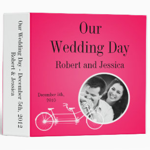 3" Photo Binder Scrapbook Hot Pink Double Bike