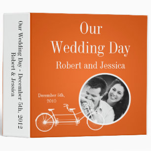 3" Photo Binder Scrapbook Orange Double Bike