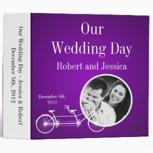 3" Photo Binder Scrapbook Purple Double Bike