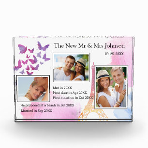 3 Photo Bride & Groom Love Story Journey Keepsake