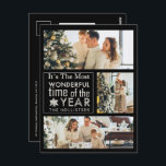 3 Photo Chalkboard Calligraphy Holiday Christmas  Postcard<br><div class="desc">Send holiday greetings to family and friends with this Christmas postcard featuring 3 of your photos and the text "It's the Most wonderful time of the year" on the front and your custom note on the back. Or, personalize it further by deleting the typed note on the back and handwrite...</div>
