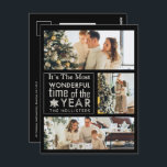3 Photo Chalkboard Calligraphy Holiday Christmas  Postcard<br><div class="desc">Send holiday greetings to family and friends with this Christmas postcard featuring 3 of your photos and the text "It's the Most wonderful time of the year" on the front and your custom note on the back. Or, personalize it further by deleting the typed note on the back and handwrite...</div>