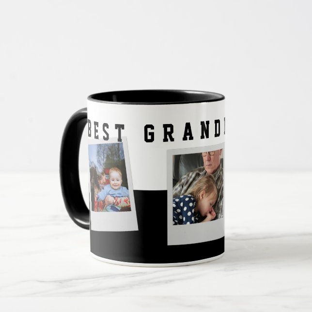 3 Photo Collage Best Grandpa Ever Personalized Mug (Front Left)