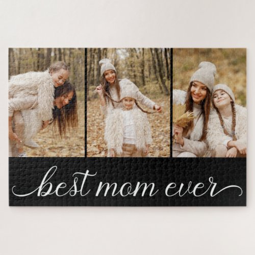 3 Photo Collage Best Mom Ever  Jigsaw Puzzle