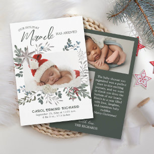 3 Photo Collage Birth Announcement Baby Shower 