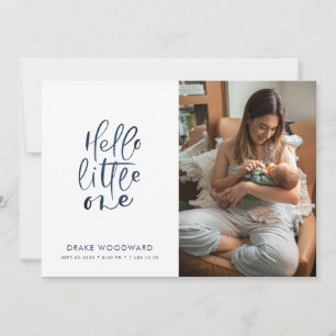 3 Photo Collage Birth Stats Modern Birth Announcement