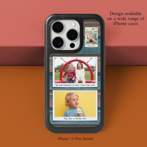 3 Photo Collage Blue Grey iPhone 15 Pro Case