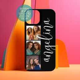 3 Photo Collage CAN EDIT background COLOR iPhone 15 Case
