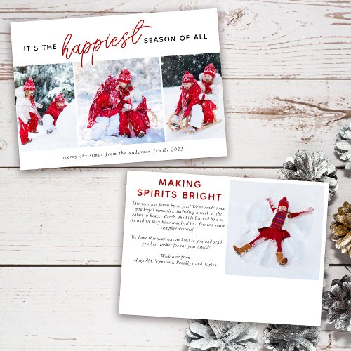 3 Photo Collage Christmas Card  Happiest Season