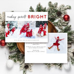3 Photo Collage Christmas Card Spirits Bright<br><div class="desc">Are you searching for the perfect holiday card to share some favorite family pictures from the year? This easy-to-edit photo template can be personalized with three photos on the front and another on the back. The trendy typography reads "Making Spirits Bright" and you can add your own message to the...</div>