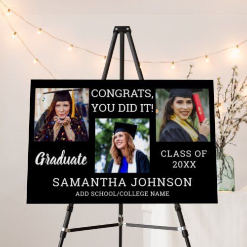 3 Photo Collage Congrats Grad 2023 Graduation  Foam Board