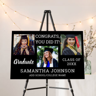 3 Photo Collage Congrats Grad 2025 Graduation  Foam Board