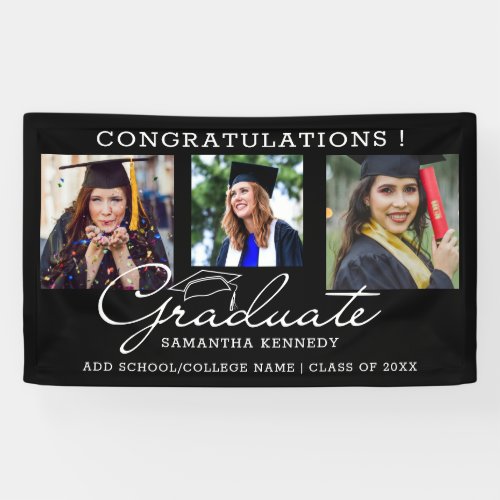 3 Photo Collage Congrats Graduate 2023 Graduation Banner