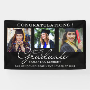 3 Photo Collage Congrats Graduate 2026 Graduation Banner