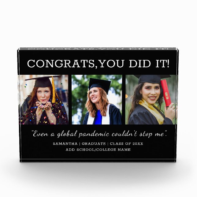 3 Photo Collage Congrats Pandemic Graduate 2025 (Front)
