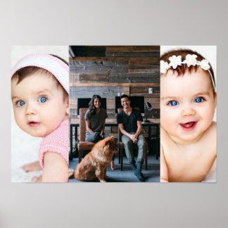3 Photo Collage Custom Personalized Poster