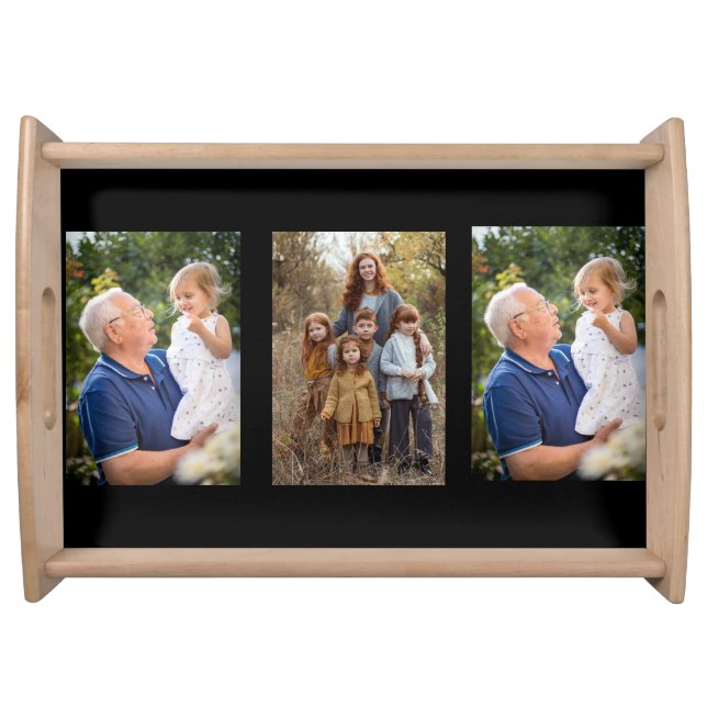 3 Photo Collage custom Serving Tray (Front)
