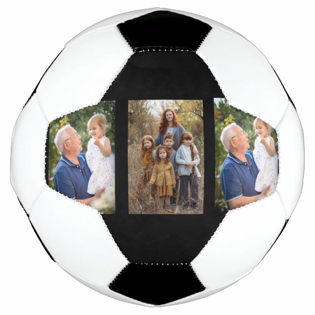 3 Photo Collage custom Soccer Ball (Front)