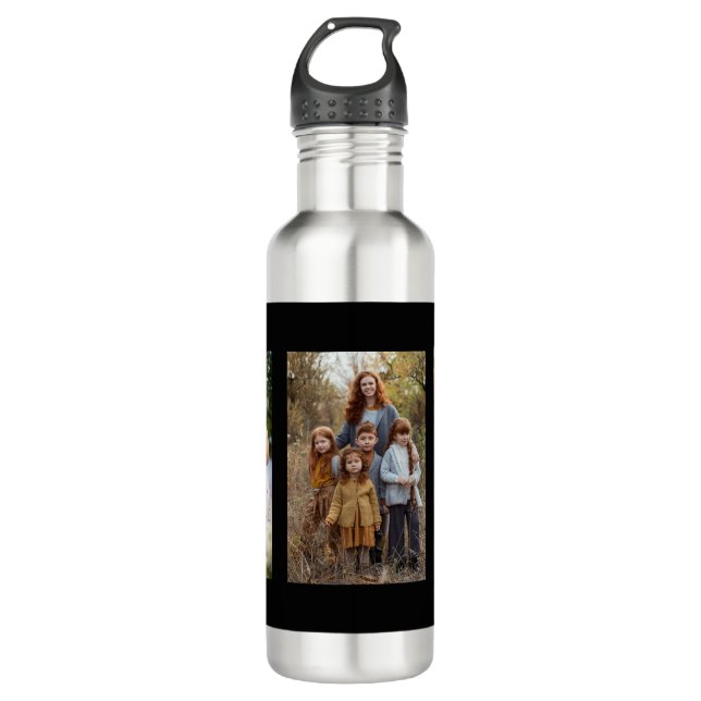 3 Photo Collage custom Stainless Steel Water Bottle (Front)