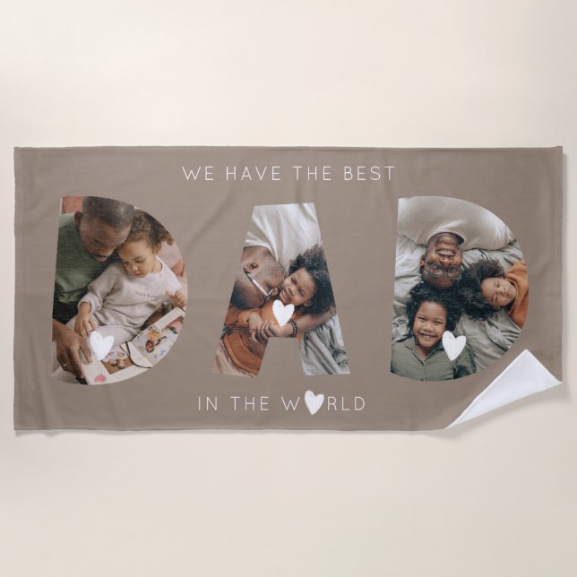 3 photo collage dad beach towel (Front)