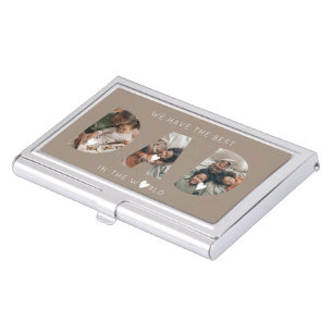 3 photo collage dad business card case