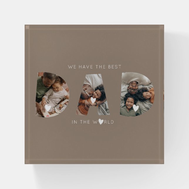 3 photo collage dad paperweight (Front)