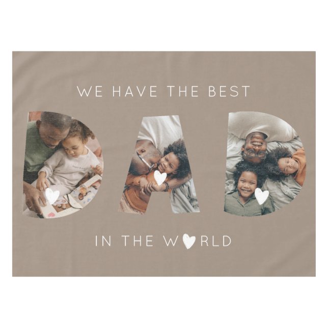 3 photo collage dad tablecloth (Front (Horizontal))