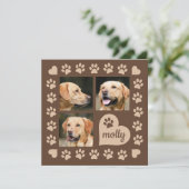 3 Photo Collage Dog Name Brown Heart (Standing Front)