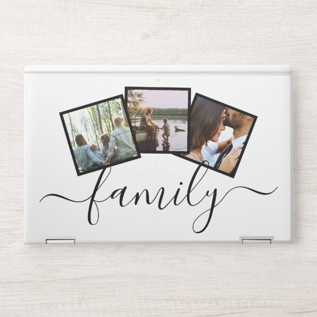 3 Photo Collage Family Personalized Custom HP Laptop Skin (Front)