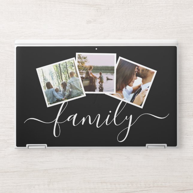 3 Photo Collage Family Personalized Custom HP Laptop Skin (Front)